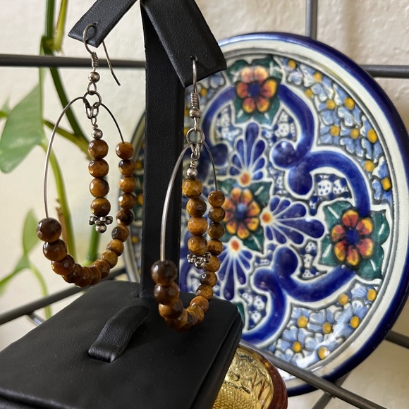 Jewelry - Golden Tiger Eye Earrings Genuine Stones